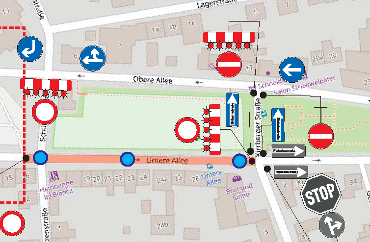 Anstehende Kanalbauarbeiten in der Unteren Allee